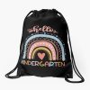 Happy Last Day Of School Hello Kindergarten Teacher Rainbow Drawstring Bag DSB181