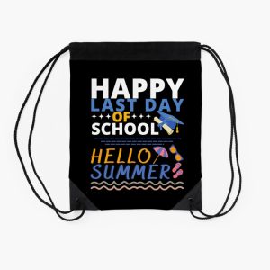 Happy Last Day Of School Hello Summer Drawstring Bag DSB1445 2