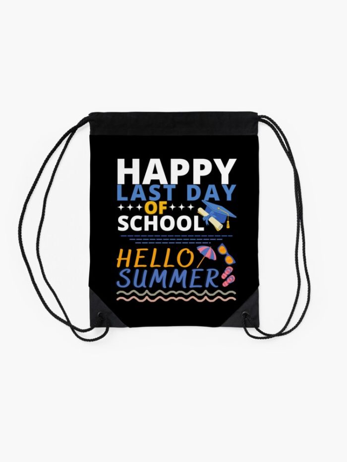 Happy Last Day Of School Hello Summer Drawstring Bag DSB1445 2