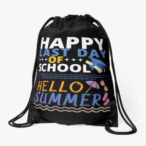 Happy Last Day Of School Hello Summer Drawstring Bag DSB1445