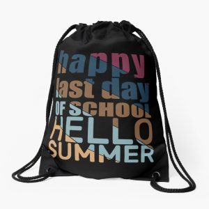 Happy Last Day Of School Hello Summer Drawstring Bag DSB1479