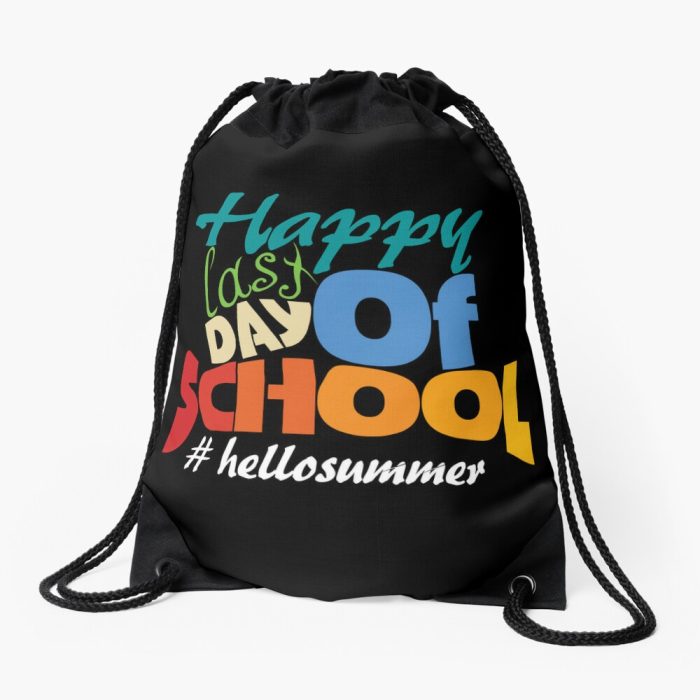 Happy Last Day Of School Hello Summer Drawstring Bag DSB383