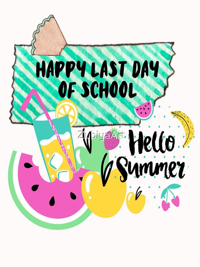 Happy Last Day Of School Hello Summer Drawstring Bag DSB883 1