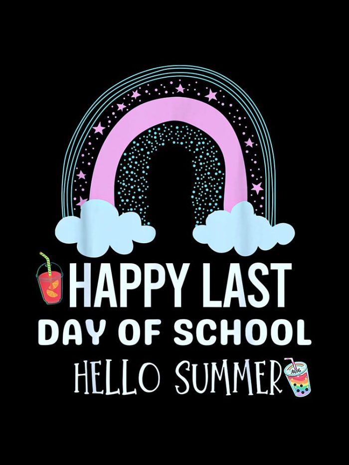 Happy Last Day Of School Hello Summer Graduation Day Students And Teachers Drawstring Bag DSB725 1