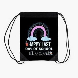 Happy Last Day Of School Hello Summer Graduation Day Students And Teachers Drawstring Bag DSB725 2