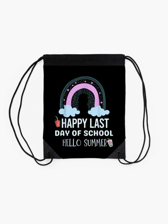 Happy Last Day Of School Hello Summer Graduation Day Students And Teachers Drawstring Bag DSB725 2