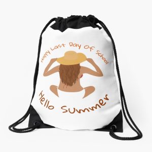 Happy Last Day Of School Hello Summer Students And Teachers Drawstring Bag DSB1228