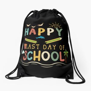 Happy Last Day Of School Hello Summer Students And Teachers Drawstring Bag DSB1285