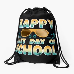 Happy Last Day Of School Hello Summer Students And Teachers Drawstring Bag DSB1342