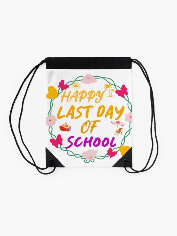 Happy Last Day Of School Hello Summer Students And Teachers Drawstring Bag DSB1426 2