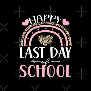 Happy Last Day Of School Hello Summer Students And Teachers Rainbow Drawstring Bag DSB1340 1