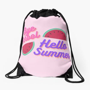 Happy Last Day Of School Hello Summer Students And Teachers/Bye School Drawstring Bag DSB1281