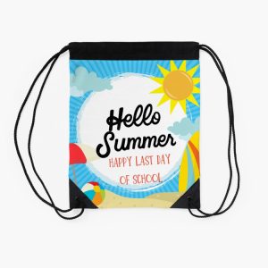 Happy Last Day Of School Hello Summer Teacher Student Drawstring Bag DSB1425 2