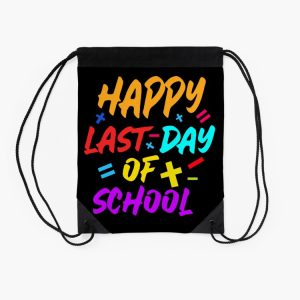 Happy Last Day Of School No More Book No More School Drawstring Bag DSB338 2