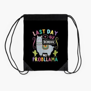 Happy Last Day Of School No Probllama Llama Teacher Drawstring Bag DSB1337 2