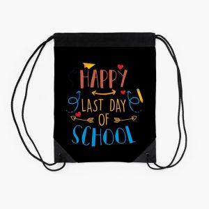 Happy Last Day Of School Student And Teacher Life Drawstring Bag DSB316 2