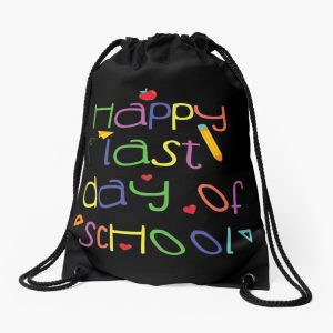 Happy Last Day Of School Student And Teacher Life Drawstring Bag DSB340