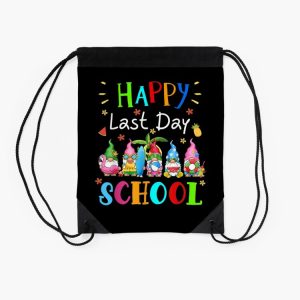 Happy Last Day Of School Teacher Student Graduation Gnomes Drawstring Bag DSB1421 2