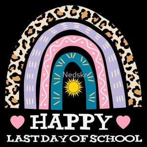 Happy Last Day Of School Teacher Student Graduation Rainbow Drawstring Bag DSB1373 1