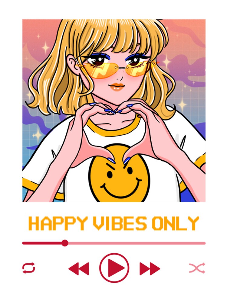Happy Vibes Only Playlist Collection Aesthetic Design Drawstring Bag DSB720 1