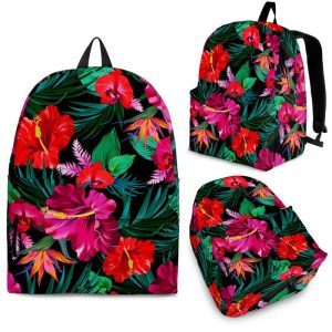 Hawaii Floral Flowers Pattern Print Back To School Backpack BP741