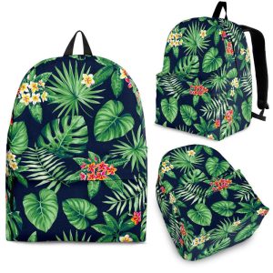 Hawaiian Tropical Leaves Pattern Print Back To School Backpack BP730