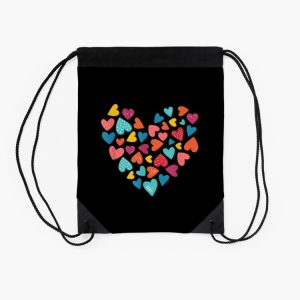 Hearts Kids School Valentines Day Girls Boys Drawstring Bag DSB1123 2