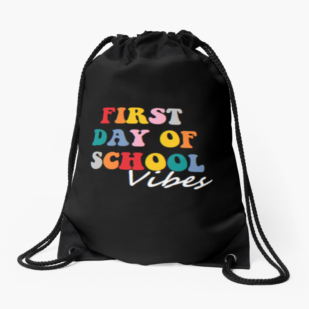 Hello First Day Of School Back To School Colorful Drawstring Bag DSB1081