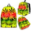 Hemp Leaf Reggae Pattern Print Back To School Backpack BP728