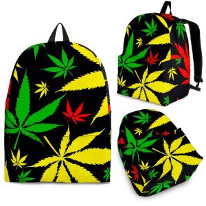 Hemp Leaves Reggae Pattern Print Back To School Backpack BP727