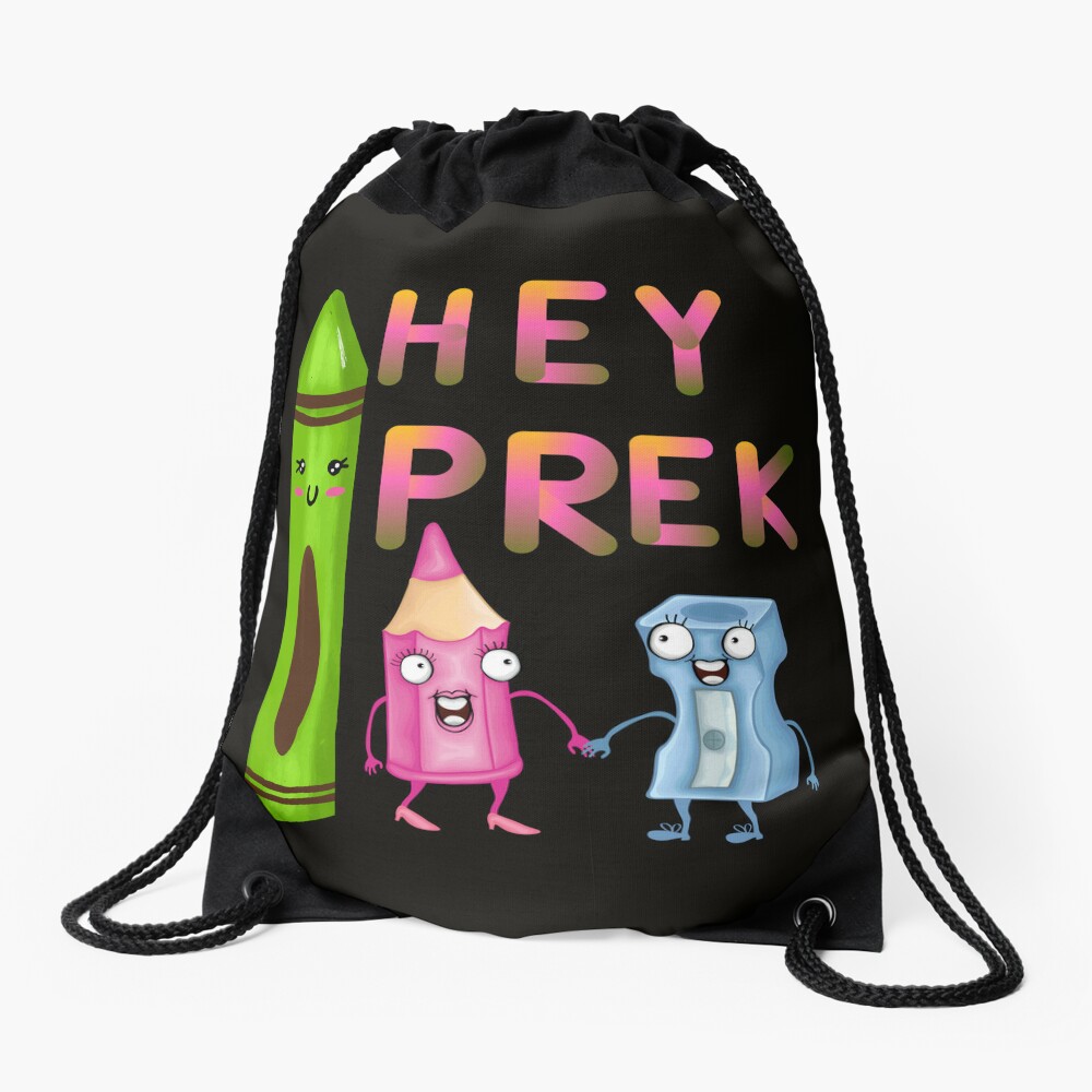 Hey Prek 1St Day Of School Drawstring Bag DSB1244