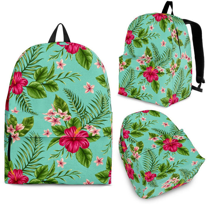 Hibiscus Plumeria Flowers Pattern Print Back To School Backpack BP127