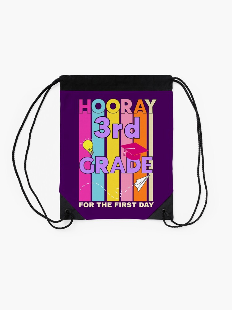 Hooray-3Rd-Grade-For-The-First-Day-Back-To-School-Drawstring-Bag-DSB716-2 Hooray 3Rd Grade For The First Day Back To School Drawstring Bag DSB716 2