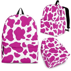 Hot Pink And White Cow Print Back To School Backpack BP338