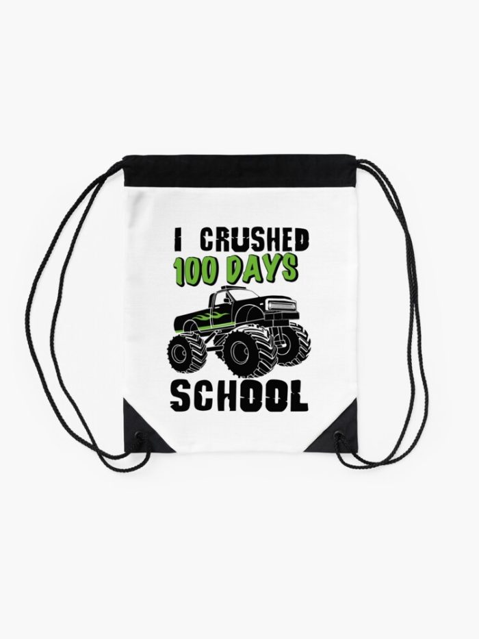 I Crushed 100 Days Of School 100 Days Of School Drawstring Bag DSB1446 2