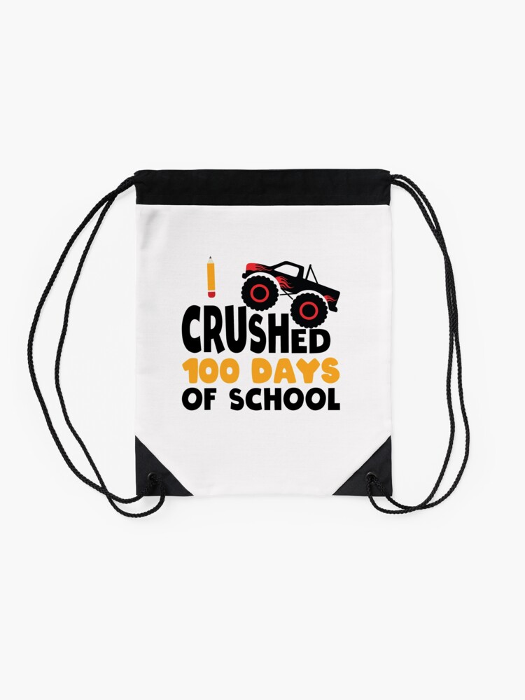 I-Crushed-100-Days-Of-School-100Th-Days-Kids-Boys-Monster-Truck-Drawstring-Bag-DSB1216-2 I Crushed 100 Days Of School 100Th Days Kids Boys Monster Truck Drawstring Bag DSB1216 2