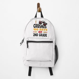 I Crushed 100 Days Of Second Grade 100 Days Of School 2Nd Grade Kids Boys Monster Truck Backpack PBP1443
