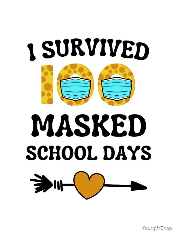 I Survived 100 Masked School Days Funny 100Th Day Of School Drawstring Bag DSB1436 1