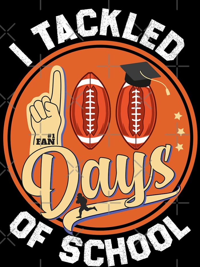 I Tackled 100 Day Of School Football Vintage 100Th Day Drawstring Bag DSB1404 1