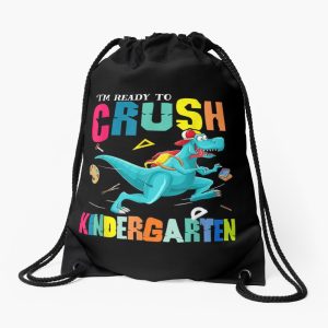 I'M Ready To Crush Kindergarten Dinosaur Back To School Drawstring Bag DSB361