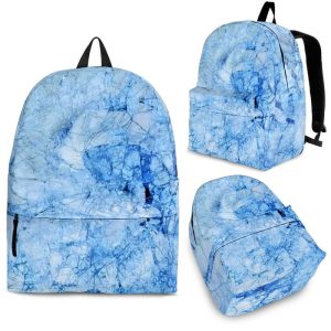 Ice Blue Marble Print Back To School Backpack BP717