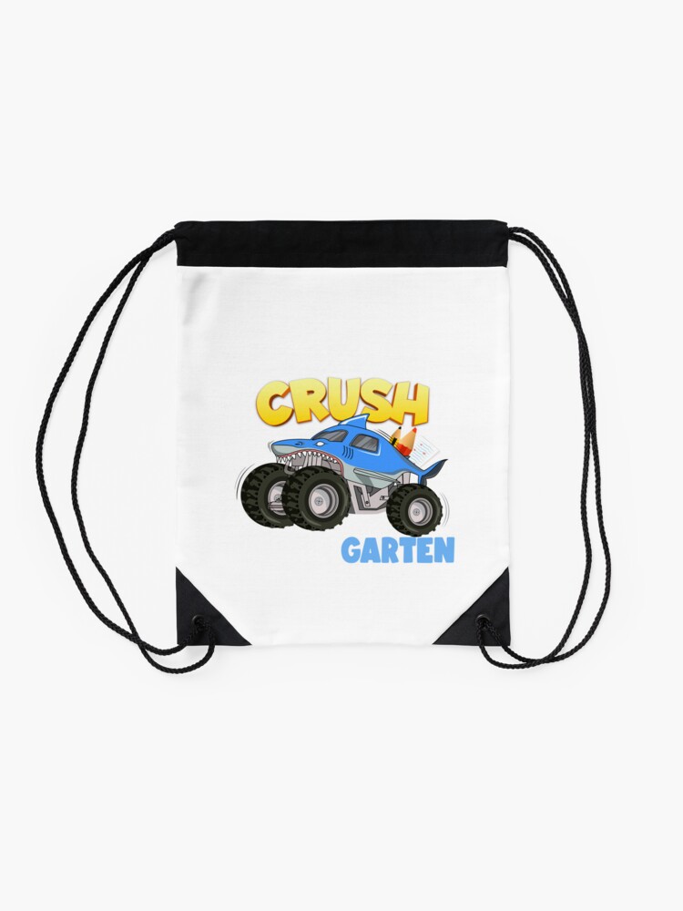 Kindergarten-Here-I-Come-Funny-Shark-Truck-Back-To-School-Drawstring-Bag-DSB212-2 Kindergarten Here I Come Funny Shark Truck Back To School Drawstring Bag DSB212 2