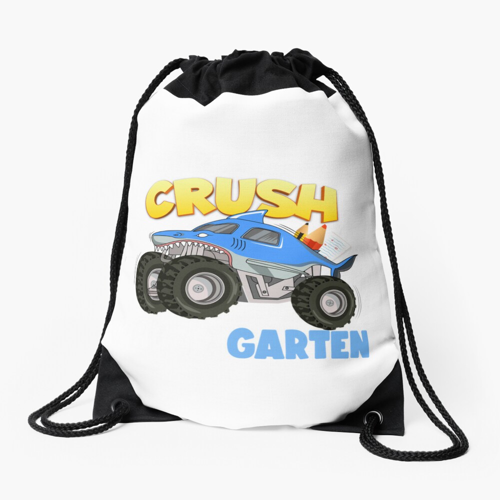 Kindergarten Here I Come Funny Shark Truck Back To School Drawstring Bag DSB212