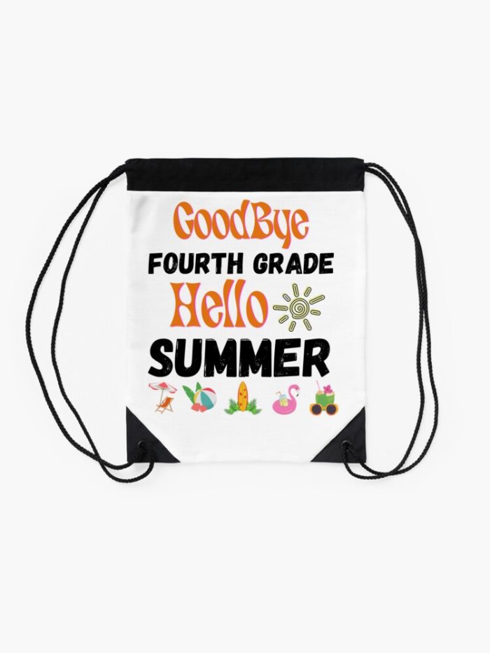 Last Day Of School In Fourth Grade Funny Day Drawstring Bag DSB1447 2