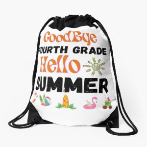 Last Day Of School In Fourth Grade Funny Day Drawstring Bag DSB1447