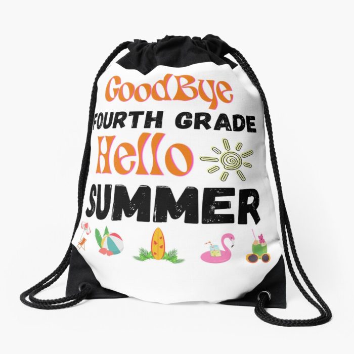 Last Day Of School In Fourth Grade Funny Day Drawstring Bag DSB1447