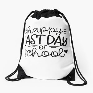 Last Day Of School Vibes Art Drawstring Bag DSB1043