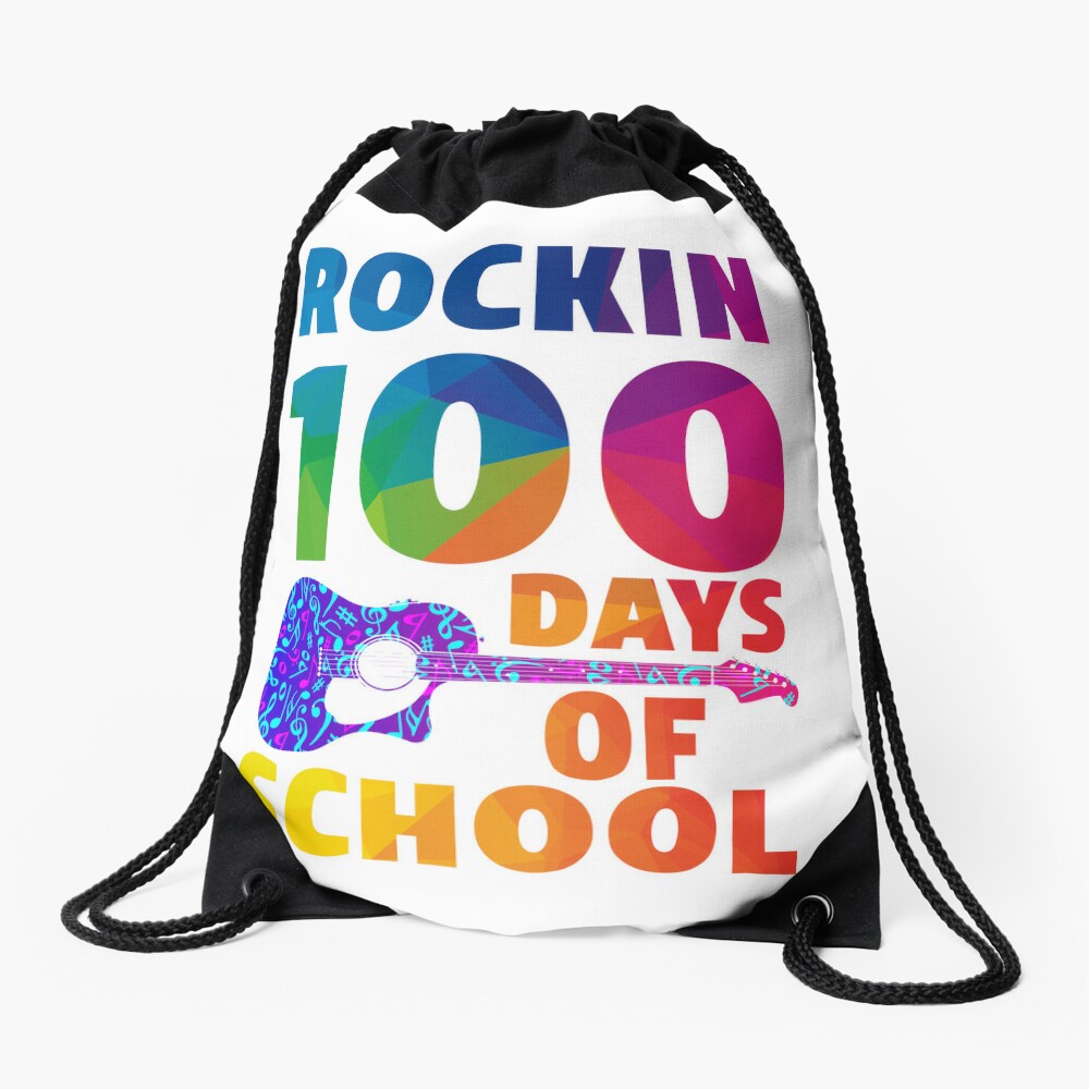 Leopard Rainbow 100 Days Of School Cute 100 Days Gift For Teacher Drawstring Bag DSB731