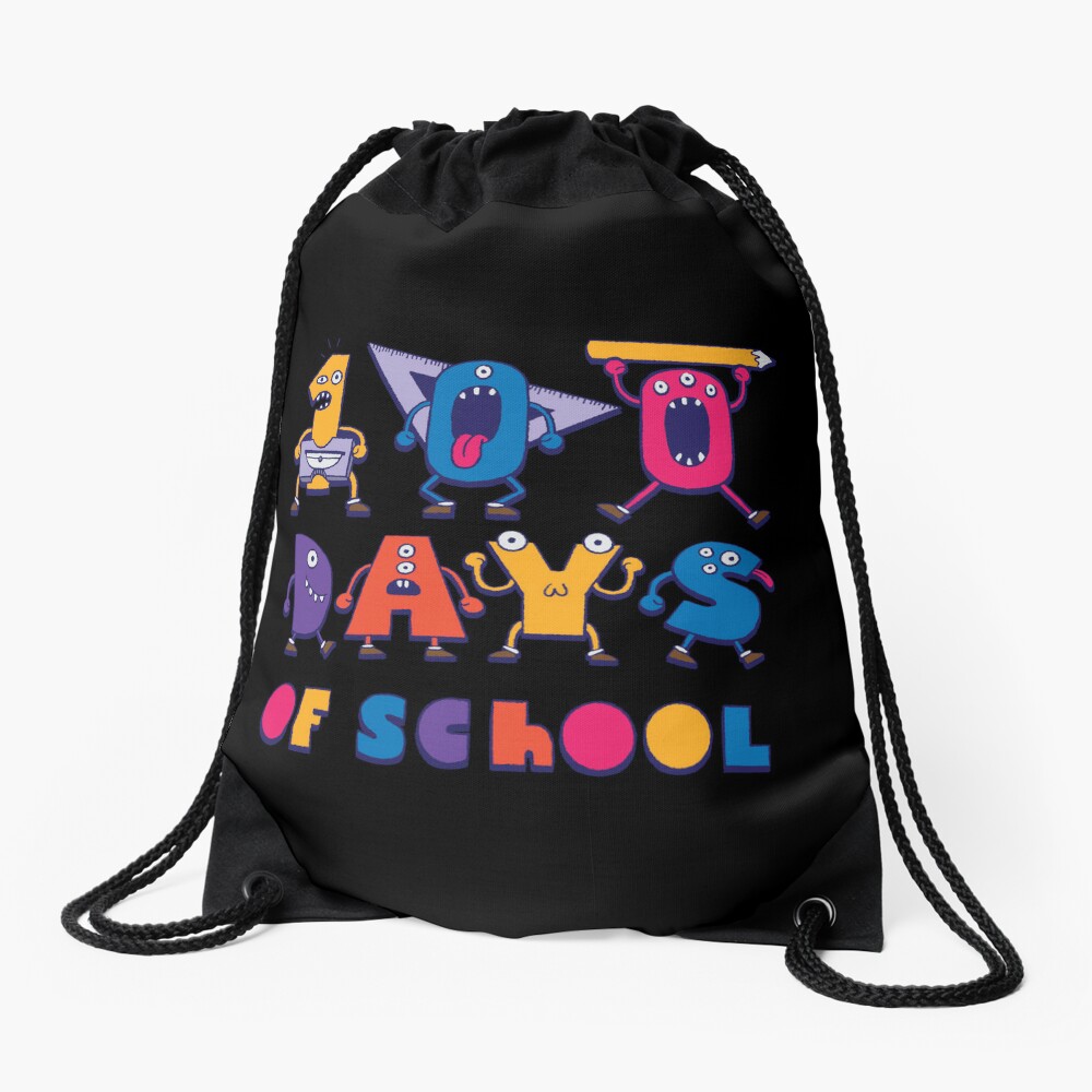 Leopard Rainbow 100 Days Of School Cute 100 Days Gift For Teacher Drawstring Bag DSB775