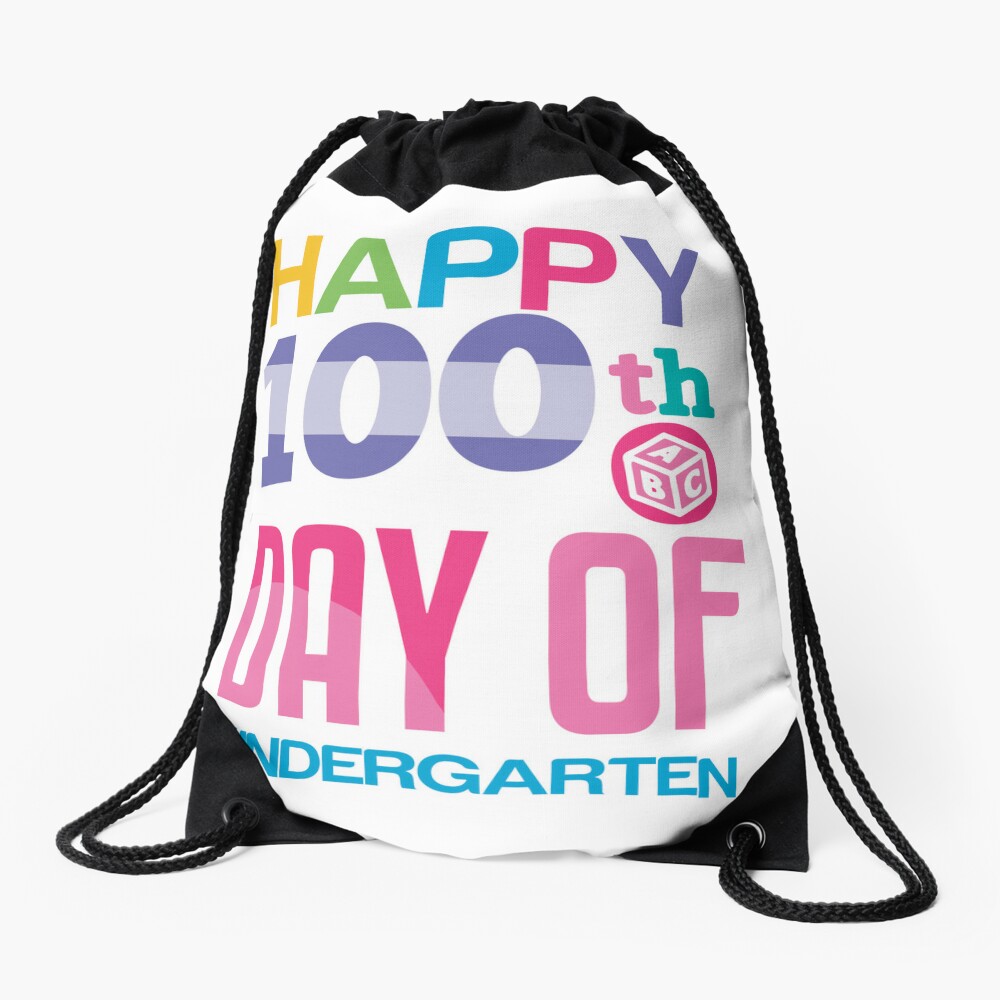 Leopard Rainbow 100 Days Of School Cute 100 Days Gift For Teacher Drawstring Bag DSB777